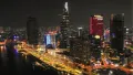 西貢河畔第一郡高樓與Bitexco金融塔夜景